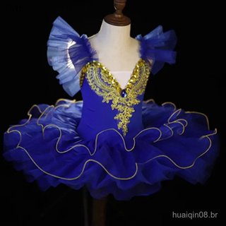 Tutu de Balé Clássico Profissional para Meninas, Leotardos de Ginástica Infantil, Fantasias de Dança de Princesa WRDQ 38