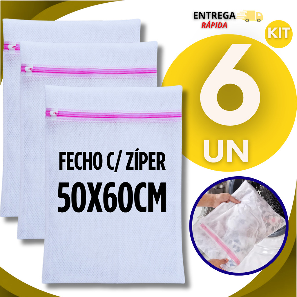 Sacos Para Maquina Lavar Roupas 50x60 Resistente Proteção Tecido Delicados Roupas Íntimas Com Zíper Utilidades