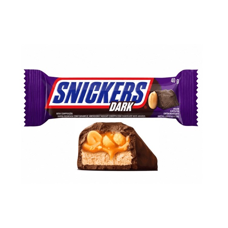 Chocolate Snickers Dark Com 20 Unidades De 40g — imagem 2 de 2