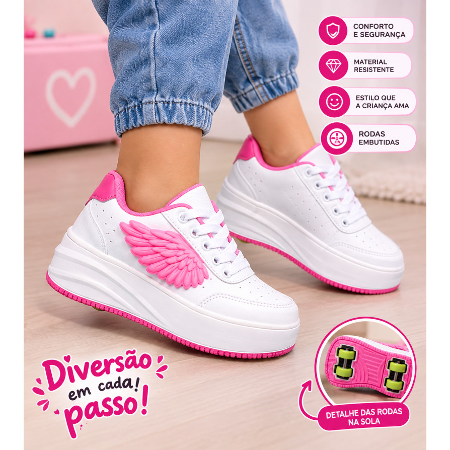 Tenis Infantil Skate 2 Rodinhas Patins Menina Menino Lançamento Promoção Pronto Para Envio #LIVINGVENDAS