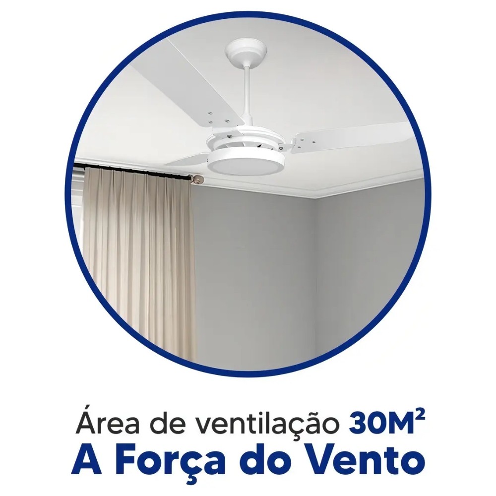 Ventilador de Teto Valen Led 3 Pás Cor Branco 110v Ventex — imagem 2 de 2