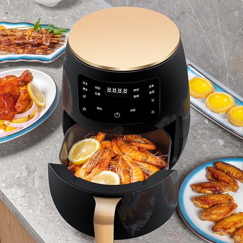 Fritadeira de ar de grande capacidade com tela sensível ao toque, multifuncional para batatas fritas, fritadeira elétric