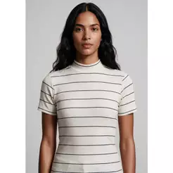 Blusa Feminina Gola Alta Em Ribana Fio Tinto