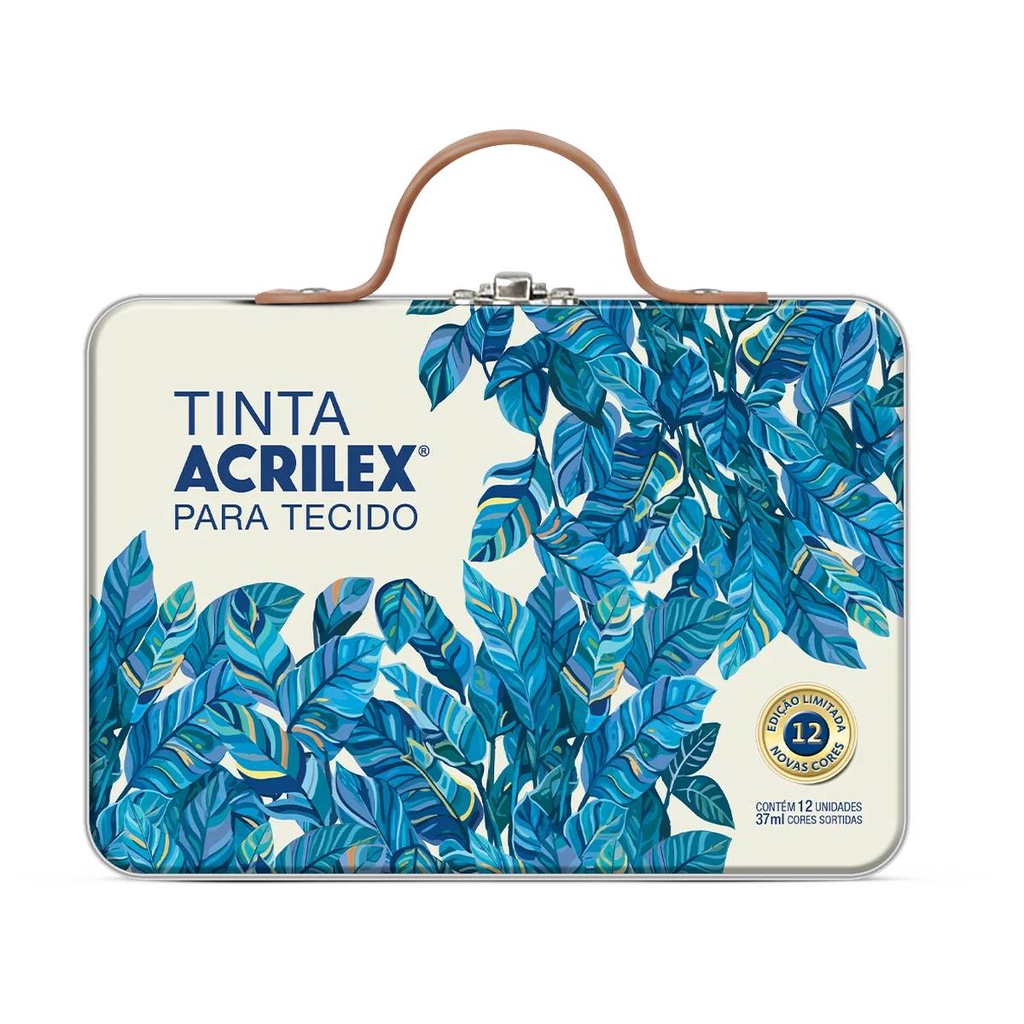 Tinta para tecido Maleta com 12 cores Edição Limitada Acrilex — imagem 2 de 2