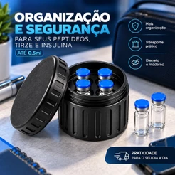 Porta Frascos Ampolas 3ml Reforçado Organizador Rémedios Tirze Premium Compacto Transporte Seguro