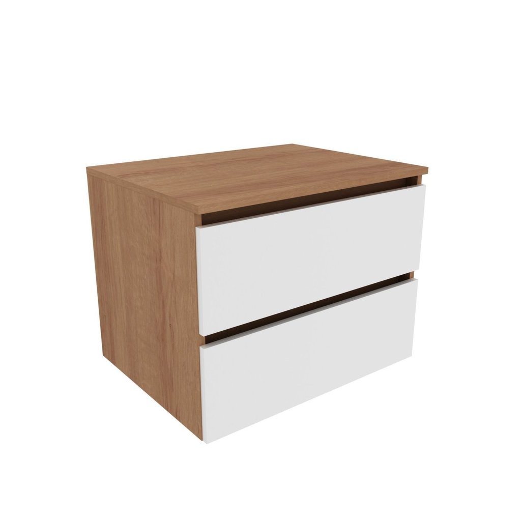 Gabinete Suspenso para Banheiro 60cm 2 Gavetas BN3607 Laranja/Amendoa/Branco Amêndoa/Branco · foto 2