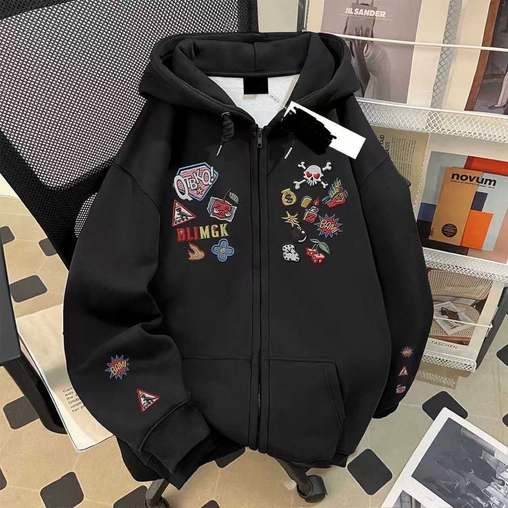 Crianças roupas moda dos desenhos animados bomba impresso moletom com capuz médio grande crianças solto mais magro olhar