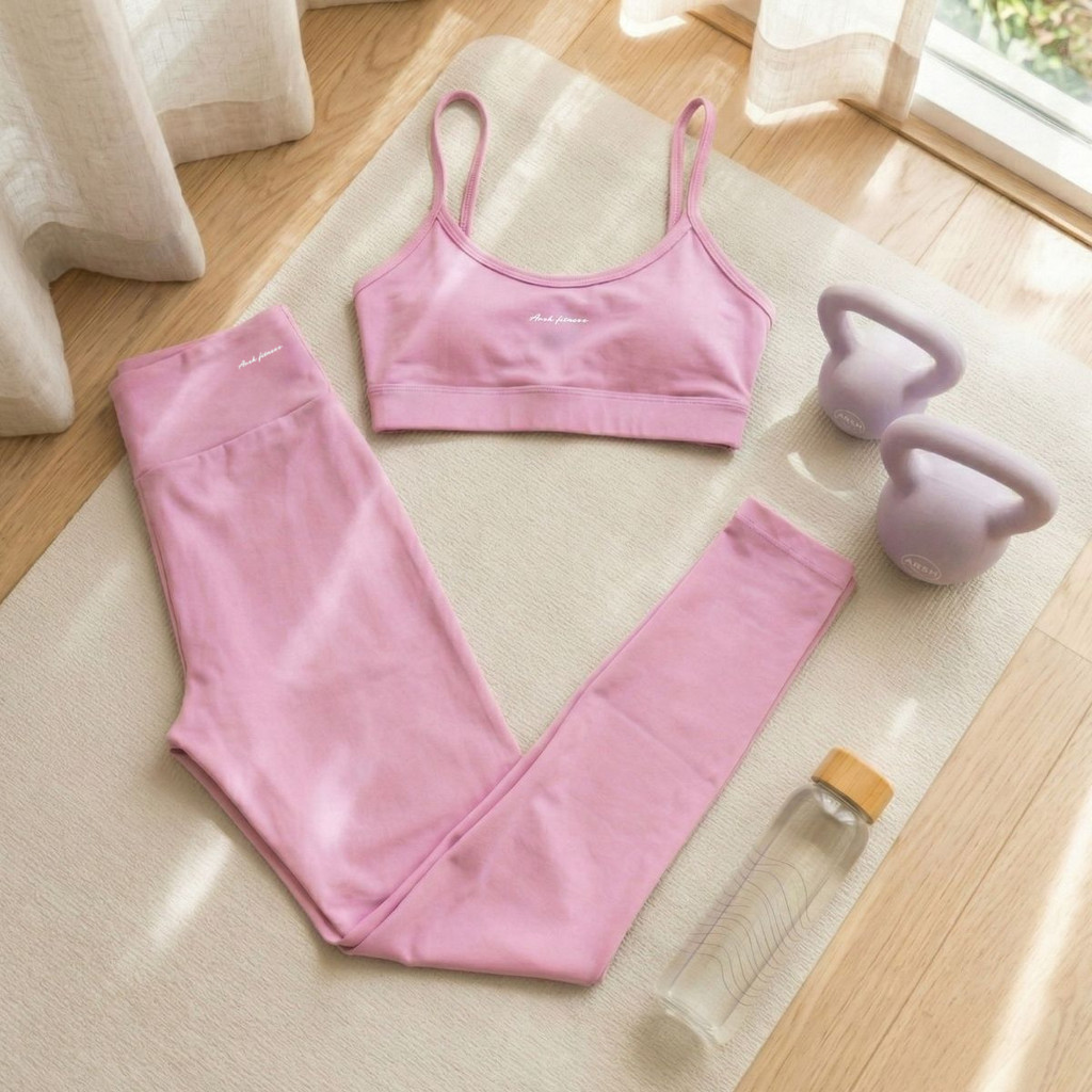 Conjunto com Bojo Alcinha Legging Poliamida Premium Zero Transparência Cós Alto Corrida Treino Yoga