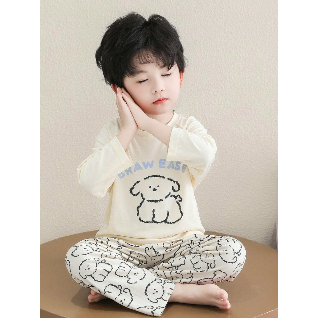 pijama infantil menino pijama infantil Pijama infantil primavera e outono modal menino terno menino terno de ar condicio