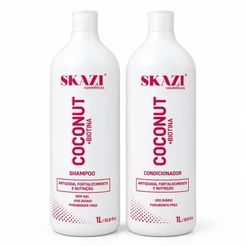 Kit Skazi Vegano Shampoo E Condicionador Fortalecedor Coconut 1 Litro