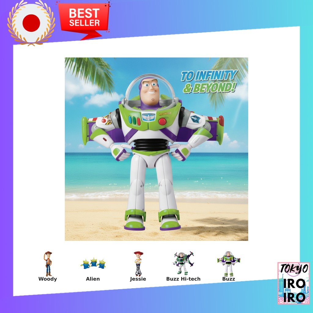 Boneco Buzz Lightyear Toy Story Tamanho Real com Som Takara Tomy Lançamento Original do Japão