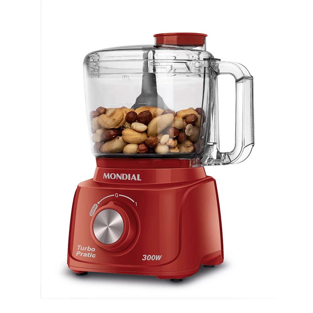 Mini Processador Mondial Turbo Pratic MP-16-R Vermelho - 220V · foto 2