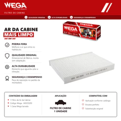 Filtro Do Ar condicionado cabine Fiat DOBLO 2001 a 2019 – Wega AKX35293