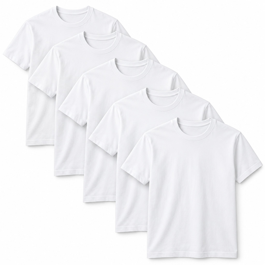 Kit 5 Camisetas Brancas 100% Poliéster 30.1 Premium Para Sublimação Silk Personalização