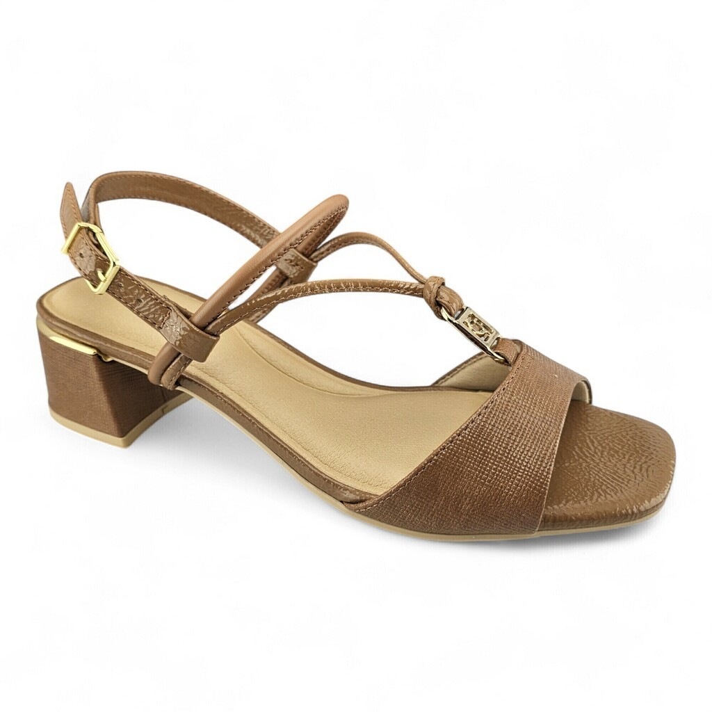 Sandália Comfortflex 2554403 Salto Bloco Palmilha Confort Macio Confortável Dia a Dia Trabalho Casual Passeio Elegante