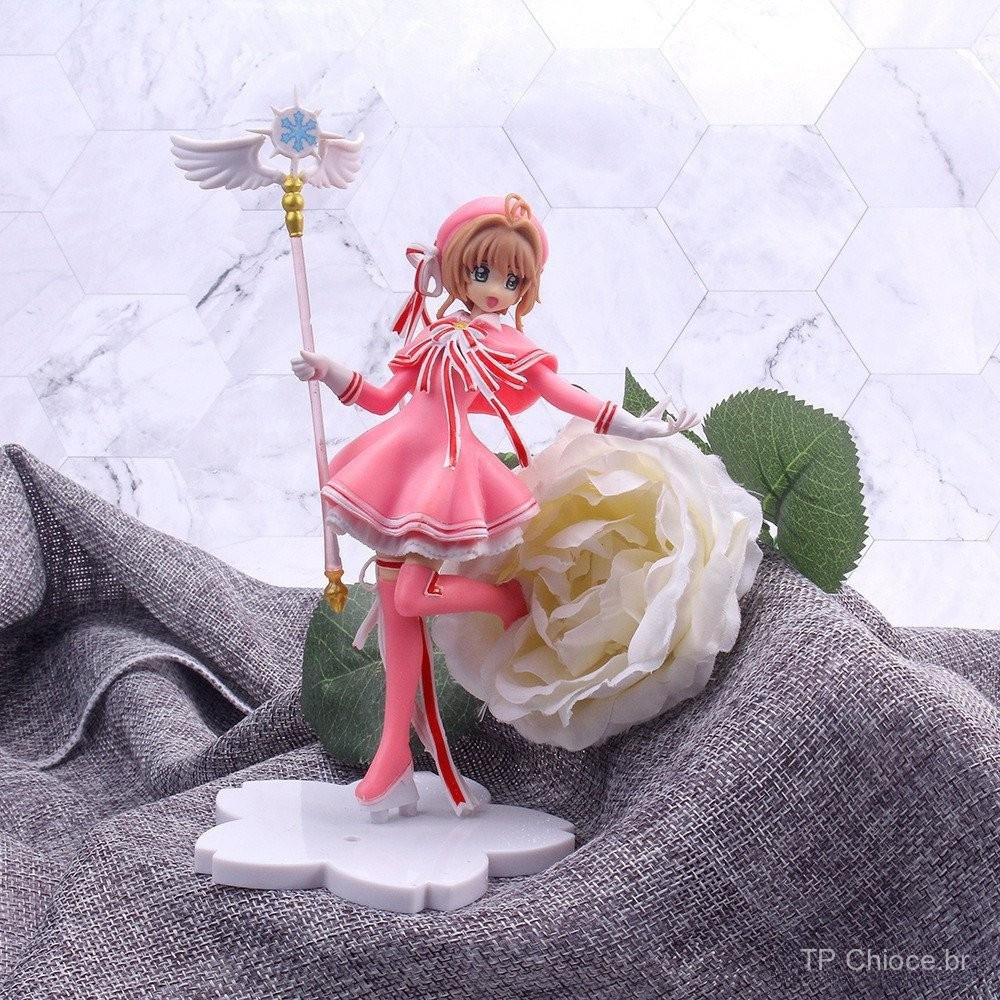 15,5cm Lovely Pink Card Captor Sakura Kinomoto Figuras De Ação Anime Cardcaptor Modelo PVC Figura Modelos Brinquedos Par — imagem 2 de 2