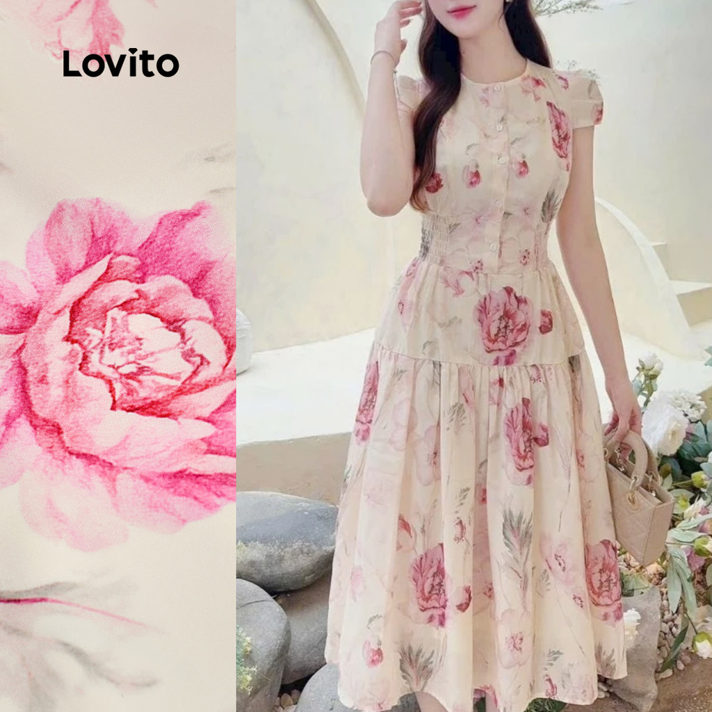 (NEW) Lovito Vestido Boho Primavera/verão para Mulheres L149ED485 em Oferta na Shopee