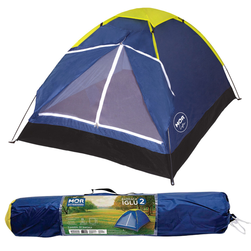 Barraca Camping MOR Para 2 Pessoas Verde Impermeável C/Bolsa