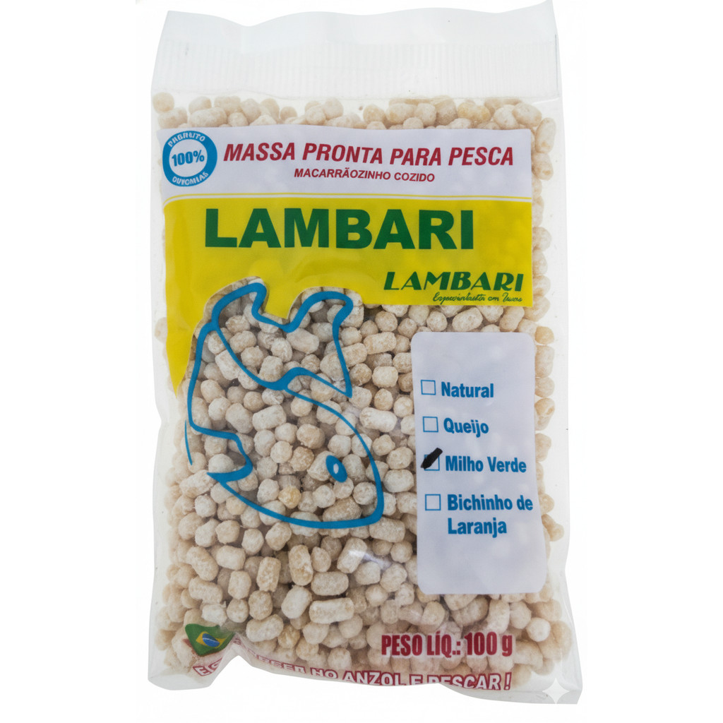 Iscas Lambari Massa Lambari Milho Verde 100g Pesqueiro Pesca Peixo no Rio Tambaqui Dourado Pacu