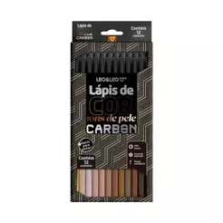 Lápis de Cor Carbon 12 Cores Tons de Pele Redondo Leo&Leo Leonora - 4676