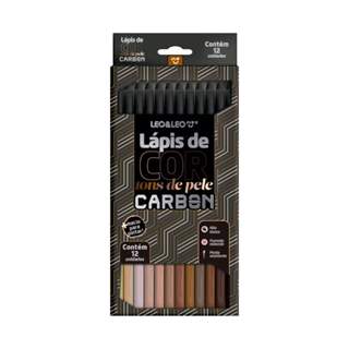 Lápis de Cor Carbon 12 Cores Tons de Pele Redondo Leo&Leo Leonora - 4676 em Oferta na Shopee