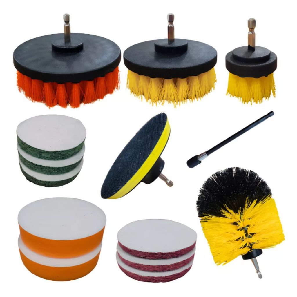 KIT P/ LIMPEZA PESADA ESCOVAS USO EM PARAFUSADEIRA 14 PEÇAS em Oferta na Shopee