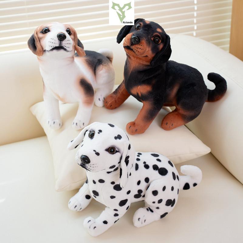 Rytanda Cachorro Brinquedo De Pelúcia Fofo Filhote De Realista Criativo Beagle Dálmata Bicho Recheado Macio Travesseiro