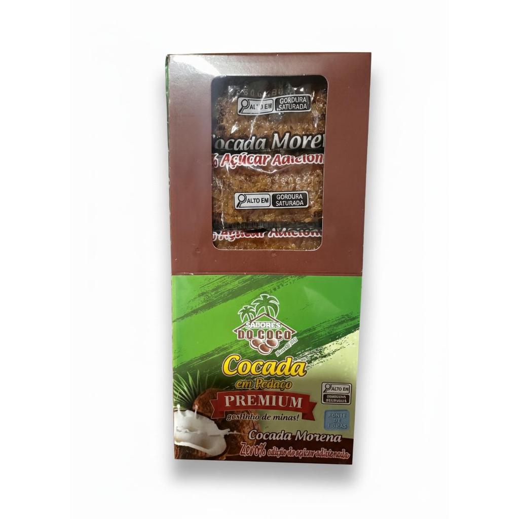 Doce Cocada Artesanal Morena Premium ZERO AÇÚCAR - Sabores Do Coco 600g - 15 UNIDADES