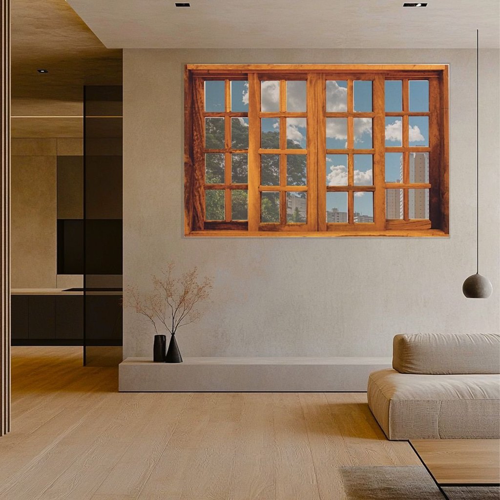 Vitrô Correr 4 Folhas Qudariculado de Madeira Imbuia Reto 1,20 X 1,00 Rodam em Oferta na Shopee