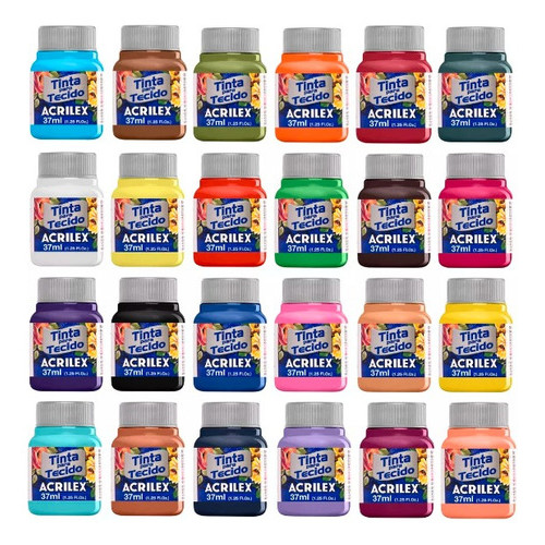 Tinta Para Tecido Fosca Acrilex 37ml Várias Cores 1 Unidade  Artesanato Fixação Frio Alta Cobertura em Oferta na Shopee