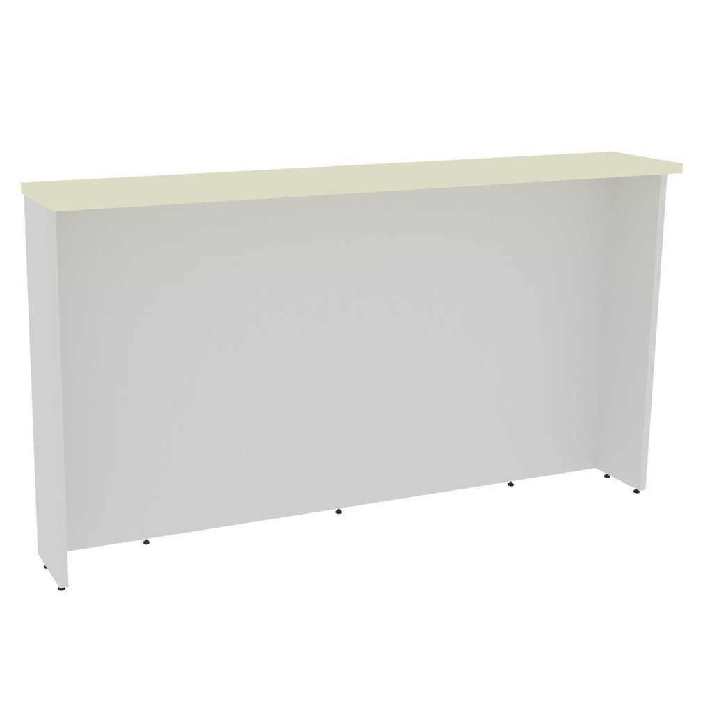 Bancada Ilha Cozinha 200cm Flórida Branco Ártico/Cinza Argila