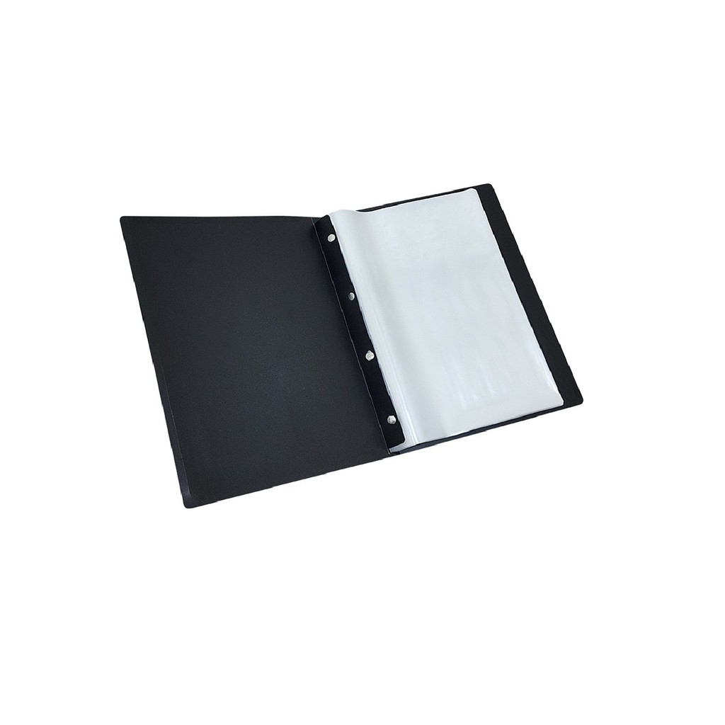 Pasta Catalogo Plastica PP A4 10 Envelopes Preta Organizador Documentos Escritorio Porta Folhas