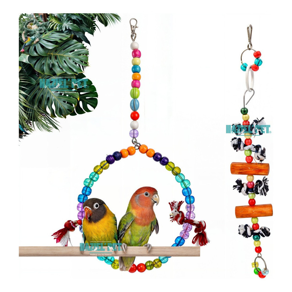 Kit Playground Brinquedo Puleiro Para Calopsita Outras Aves - Pet, Pet shop, Periquito, Papagaio, Pássaros
