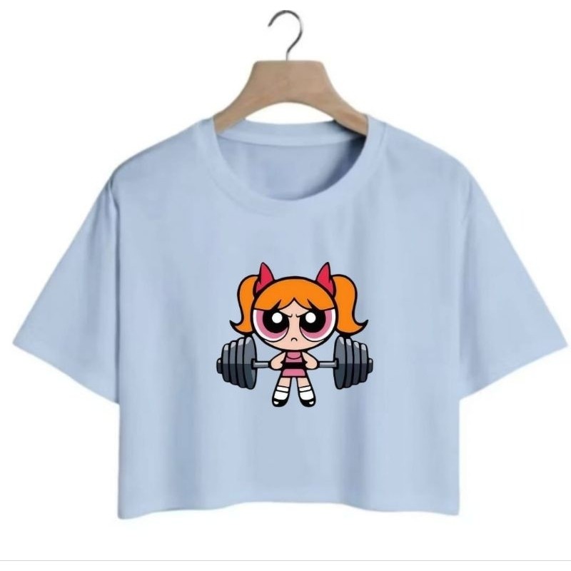 Cropped Feminino Blusinha Florzinha Super Poderosas Academia Despojado Confortável em Algodão