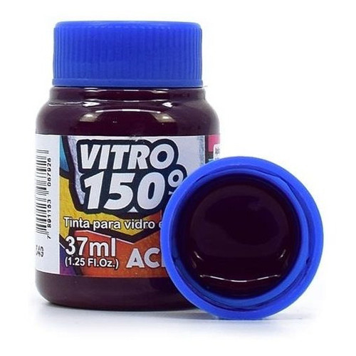 Tinta Vitro 150º 37ml Acrilex Rosa Magenta 549 Acrilex Ideal Para Pinturas