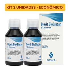 Kit 2x Biovit Bioglucan 250ml | Energia, Imunidade e Vitalidade | Beta-Glucanos SEMS