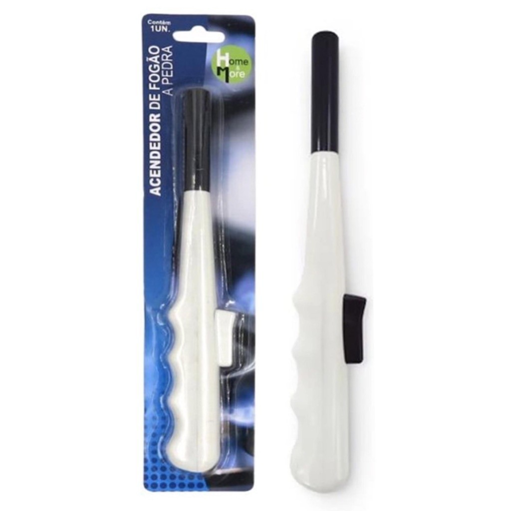 Kit 3 Acendedor de fogão a pedra vermelho, branco e Preto de cozinha multiuso com gás - acendedor de plástico com botão