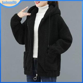 Jaqueta/Casaco Feminino De Pelúcia/Cor Lisa/Capuz/Quente/Casual/Fashion/Plus Size