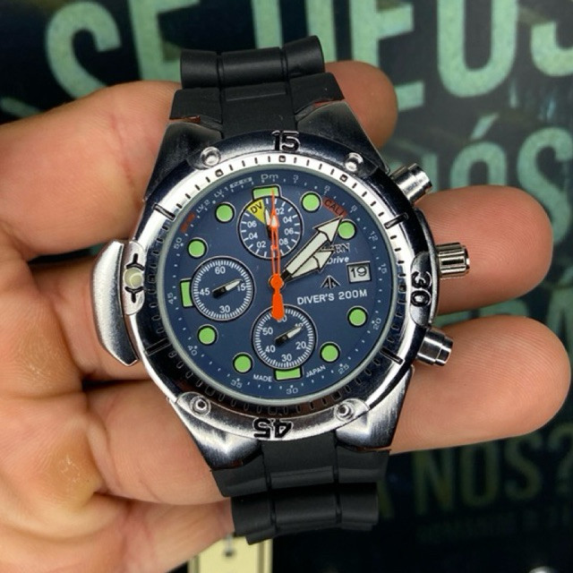 Mega Promoção Relogio Aqualand Eco Drive Promaster 6 Ponteiros 100% Funcional Pulseira de borracha + Caixa Envio Rapido