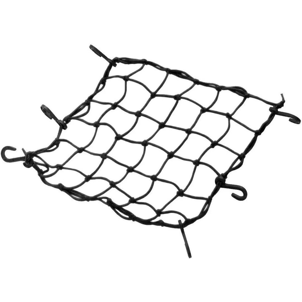 REDE REDINHA PARA CAPACETE BAÚ CARGA ELASTICA EXTENSOR GANCHO 35X35 PRETO TELA ARANHA - HONDA YAMAHA -