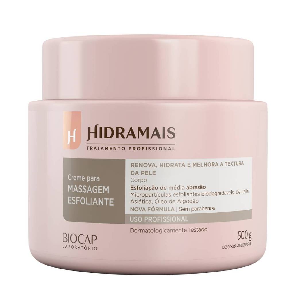 Creme Esfoliante para Massagem Hidramais 500g com Centella Asiática e Óleo de Algodão