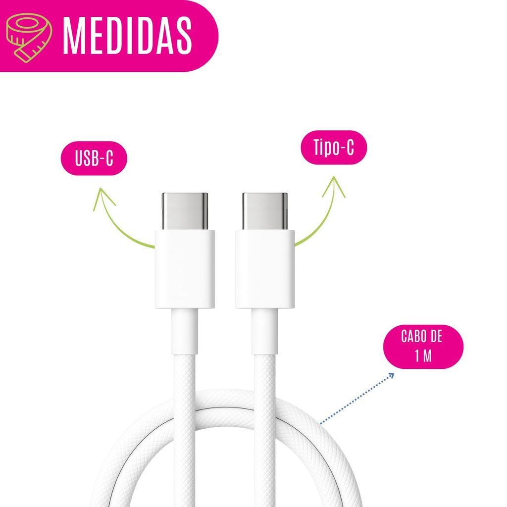 Cabo USB-C 1m Compatível C/ Aparelhos Celular Smartphone Notebook C/ Entrada Tipo C Carga Rápida Transferência Dados · foto 2