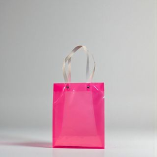 Sacola Transparente PVC com Alça de Fibra - Rosa - 24,5x19,5x9,5cm - 1 unidade - Rizzo em Oferta na Shopee