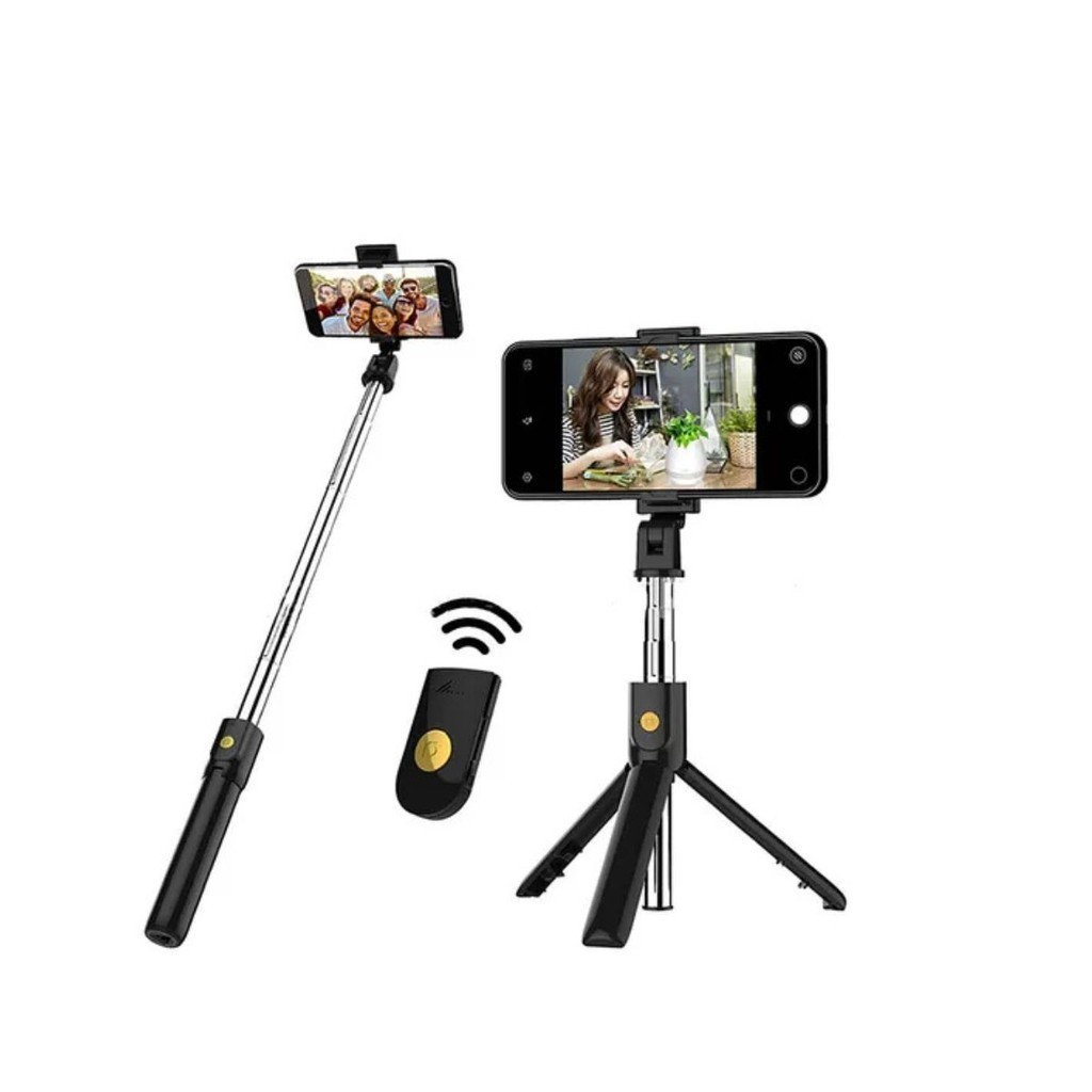 Tripé Celular Bastão de Selfie Para Vertical e Horizontal Pau De Selfie
