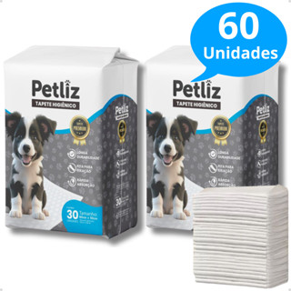 Kit 2 Tapete Higiênico Alta Absorção para Cachorro 60 x 50 cm - 30 unidades - Petliz em Oferta na Shopee