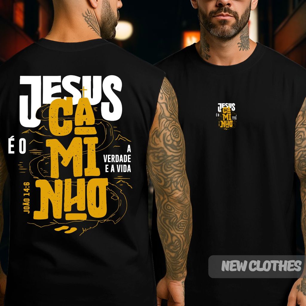 Camiseta Regata Oversized Cristã Religiosa Jesus É O Caminho A Verdade A Vida em Oferta na Shopee