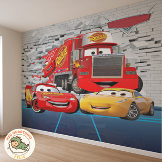 Papel de Parede Carros Disney Relampago Macqueen Painel Adesivo PAREDE COMPLETA em Oferta na Shopee
