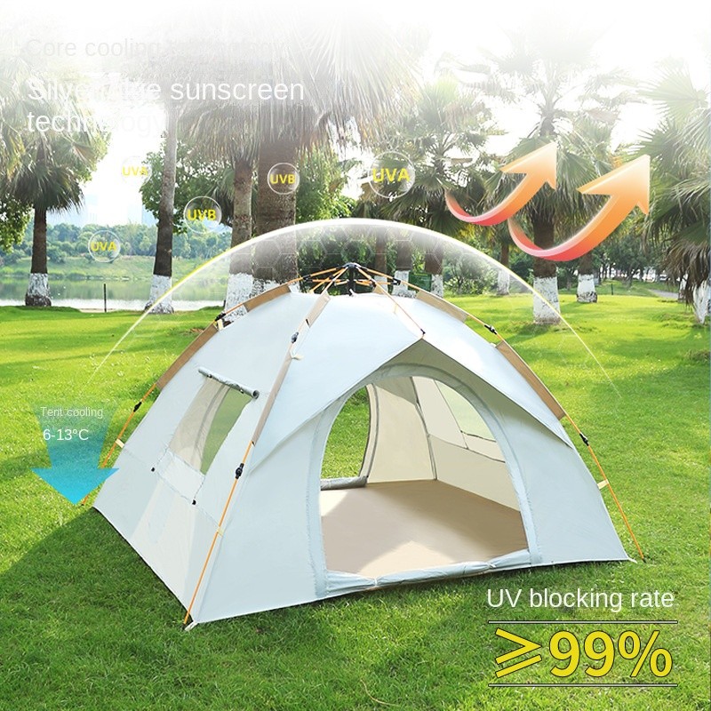 Barraca de acampamento ao ar livre 3-4 pessoas praia dobrável automática portátil parque de abertura rápida acampamento 