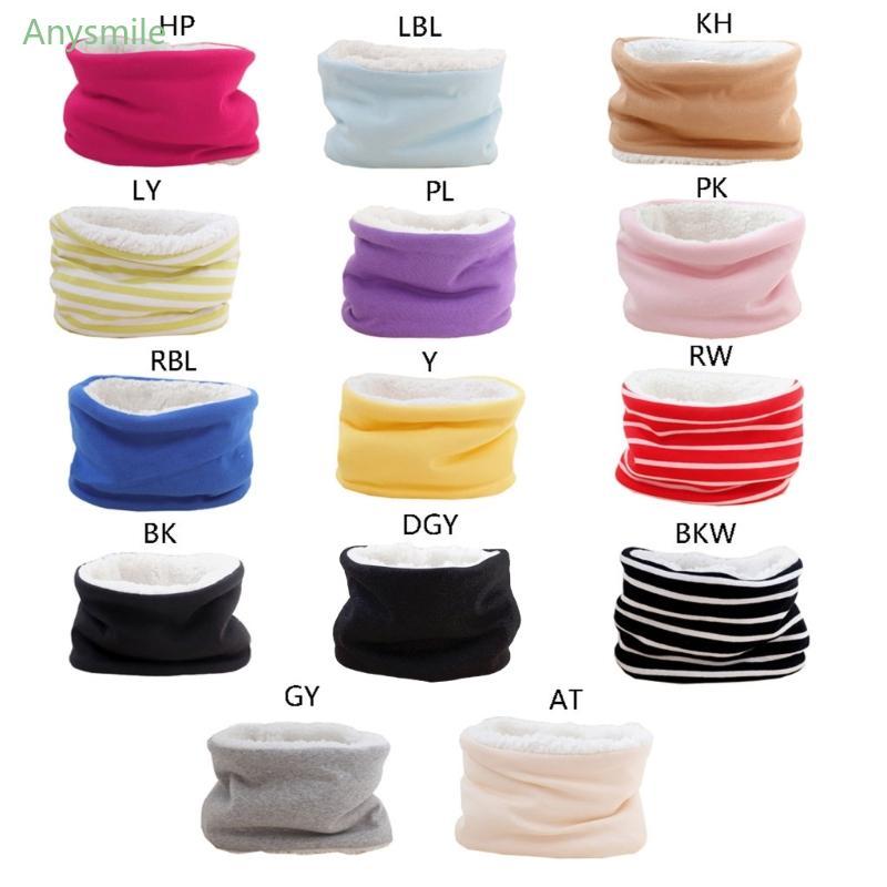 ANYS Outono Inverno Bebê Cachecol Cor Sólida Cachecóis Pelúcia Lenço Grosso Quente Colar Para Menino
