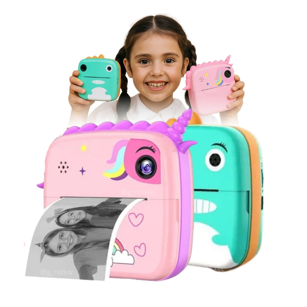 Câmera De Impressão Instantânea, Mini Câmera Fotográfica De Bolso, 1080p, 24 Milhões De Pixels